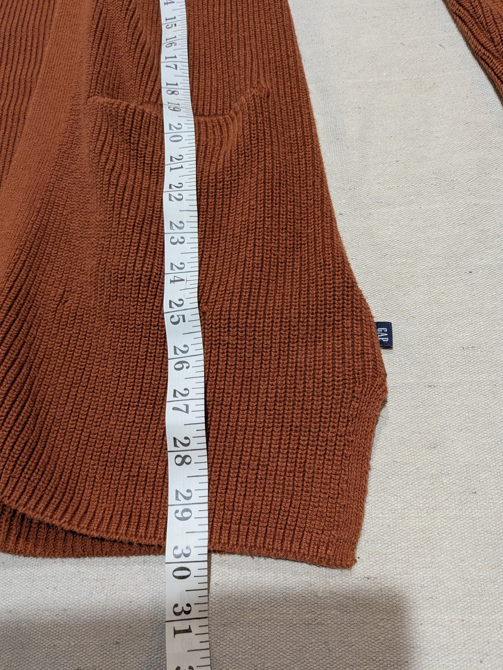 Women's Open Front Cardigan Sweater in Deep Orange - Picture 7 of 9